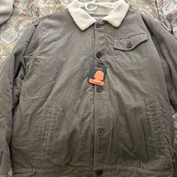 Jackets & Coats Mens Xl Grey Corduroy Sherpa Lined Jacket Poshmark
